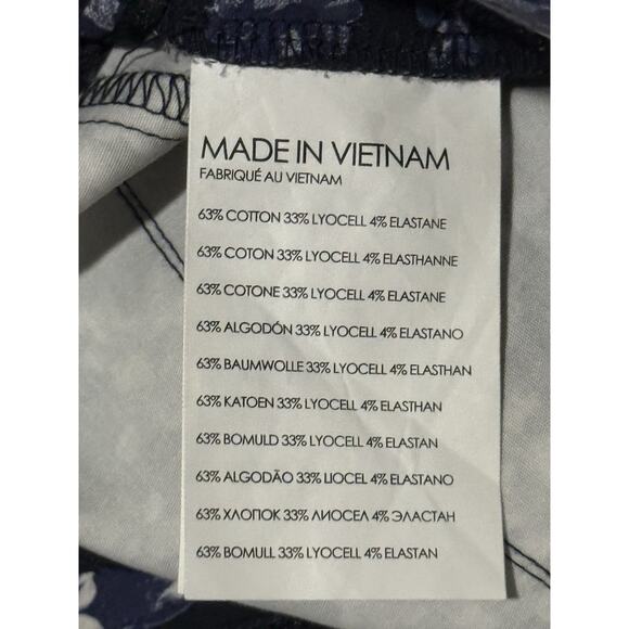 Club Monaco Blue & White Floral Print Pant Trouser Ankle Cropped Women Sz 10 - Picture 9 of 10